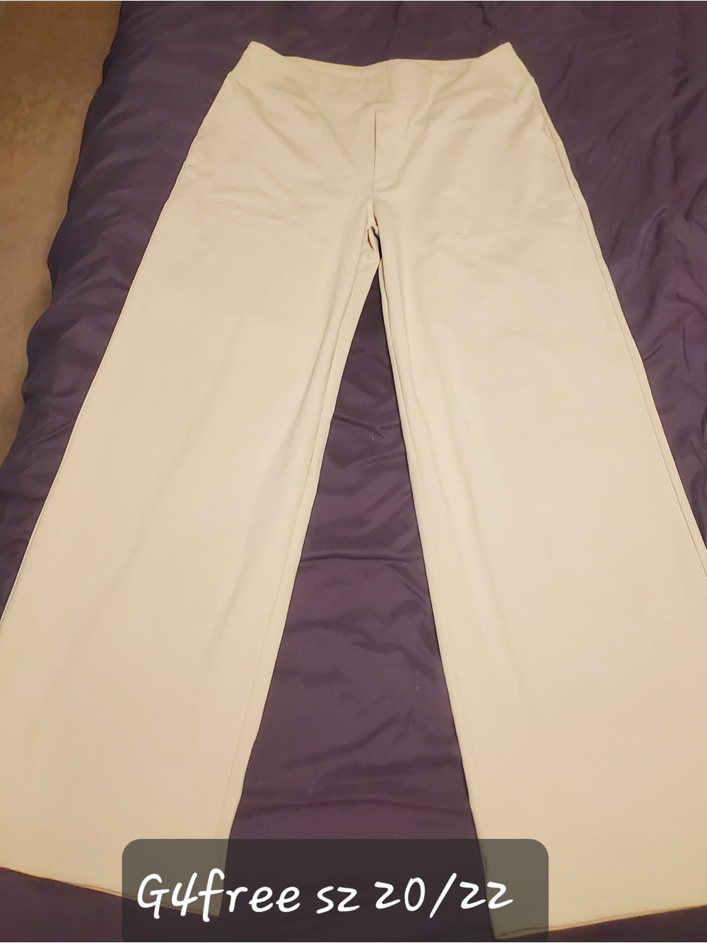 Wide-Leg Cream Ponte Pants - Comfortable Women's Leggings